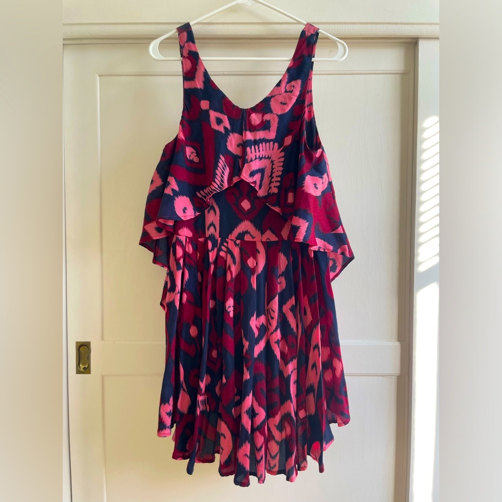 **SOLD** Pink and navy #batiq pattern dress.